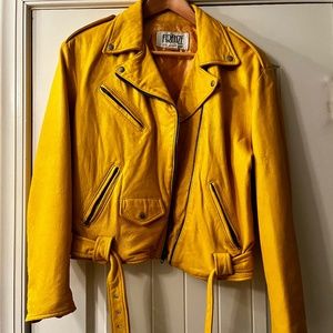 Firenze Santa Barbara Vintage Yellow Leather Jacket